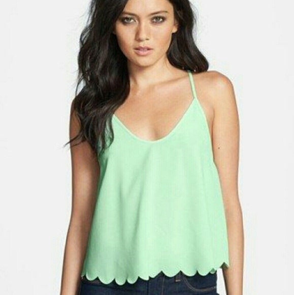 Astr mint green scalloped tank