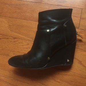 Black Studded Wedge Bootie