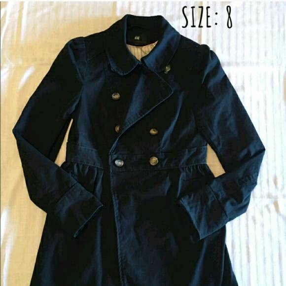 H&M black courdoroy peacoat style jacket