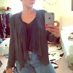 Real Suede! INC Dusty Blue Leather Jacket sz M