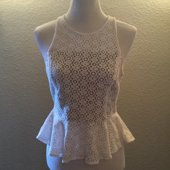 White Fashion Star Peplum top