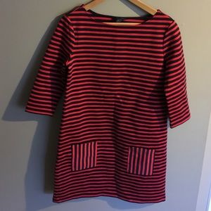Navy & Red striped dress