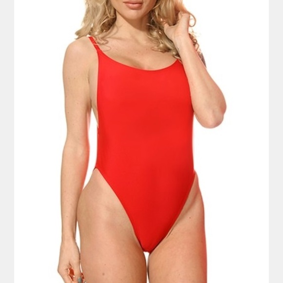 Red One Piece Swimwear