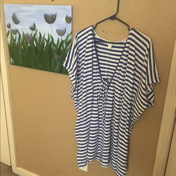 🐳Navy Striped Swimsuit Cover Up🐳 - Picture 1 of 2