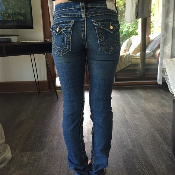True religion jeans with gold stitching