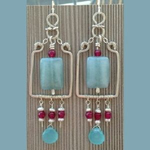 Genuine Gemstone Sterling Silver Earrings