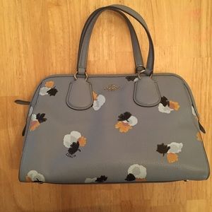 Floral Dusty Blue Coach Satchel (authentic)