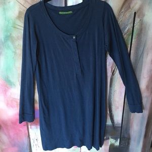 Velvet Henley TShirt Dress