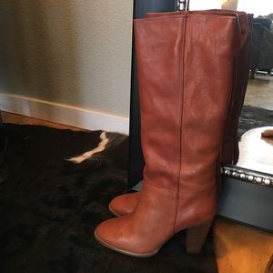 Madewell brand new brown leather tall Ollie boot.