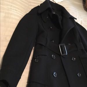 H&M Black Army Peacoat Jacket
