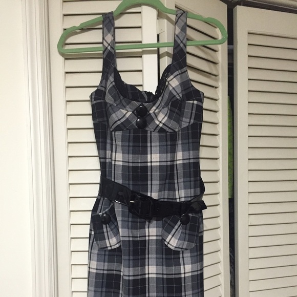Plaid designer dress - Picture 1 of 4