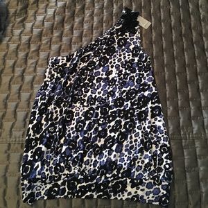 Black & blue leopard print top