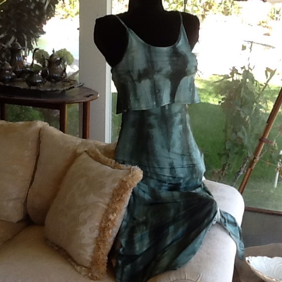Green Sage water Color dress New!!!!!