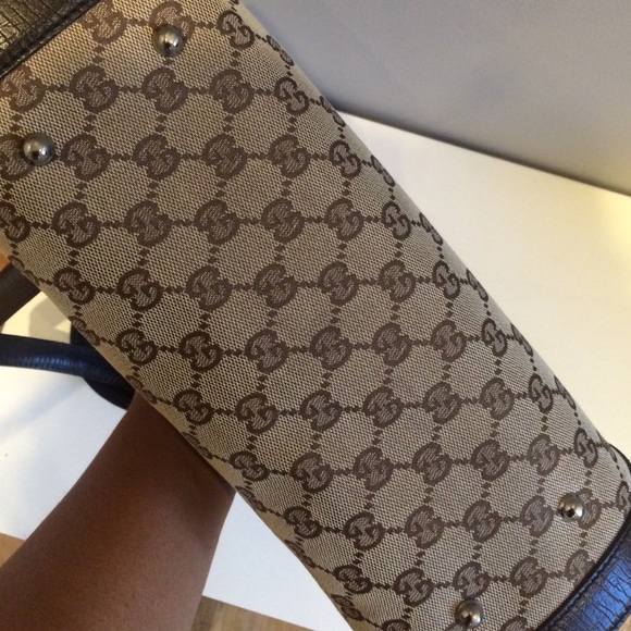 GUCCI Monogram Bamboo Bullet Satchel Brown - Picture 5 of 5