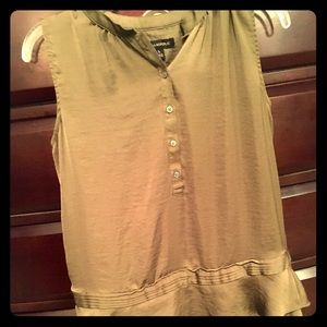 Ruffle trim sleeveless blouse