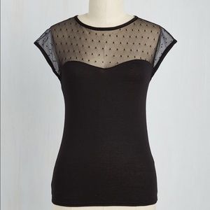 Modcloth "the answer is sheer" top