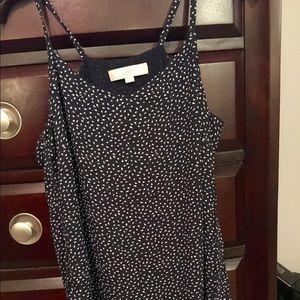Hi-lo lined cami with bird print
