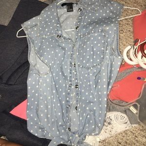 button down tank top