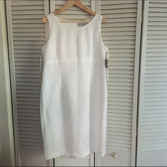 NWT Kasper Textured White Dress!