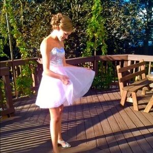 Pink sparkly homecoming dress