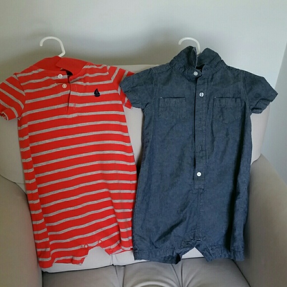2 Carters rompers, 24 months