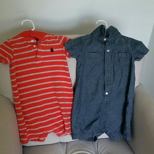 2 Carters rompers, 24 months