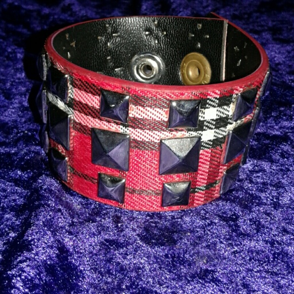 N/A Accessories - Red Plaid Bracelet