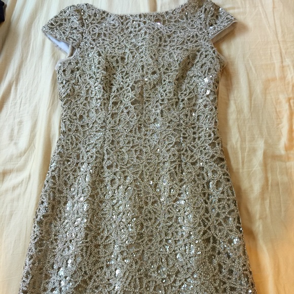 Golden Sequenced Adrianna Papell Dress!