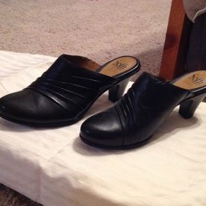 Black slip on heel