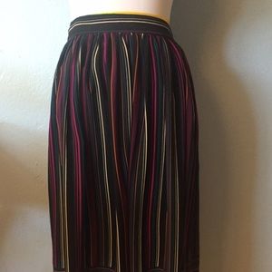 Vintage campus casuals striped midi skirt