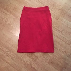 Red pencil skirt