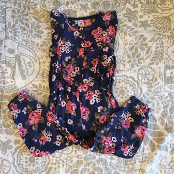 Floral Romper-Full Length Pants