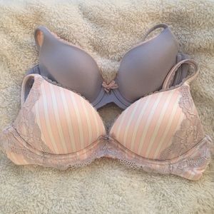 2 Body by Victoria -1 No-Wire Bra/1 Lined Demi 34A