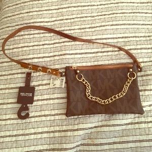 Brand New Michael Kors belt bag with pull chain
