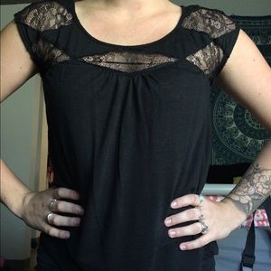 black lace tunic