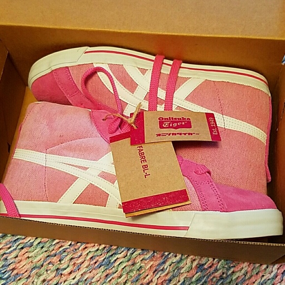 New w/tags pink onitsuka tiger shoes sz 9 - Picture 2 of 4