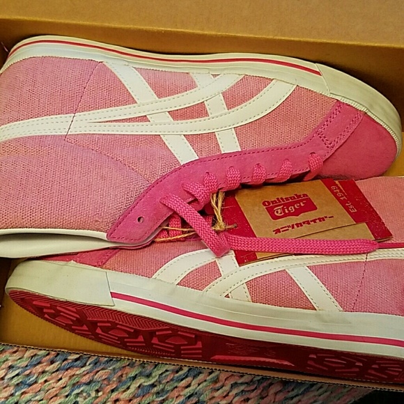 New w/tags pink onitsuka tiger shoes sz 9 - Picture 4 of 4