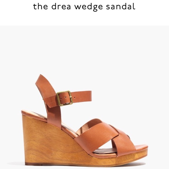 Madewell Drea wedge - English saddle. Size 9.