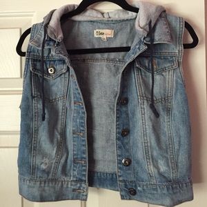 Beautiful Denim Vest with Hood