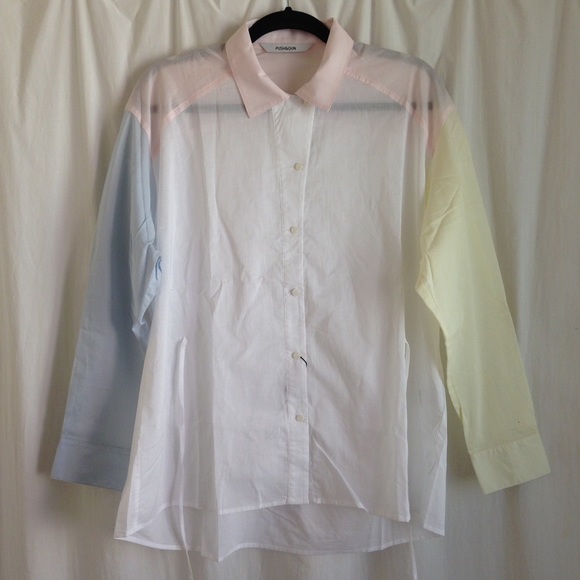 Colorblock Button Down