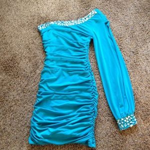 Teal Homecoming dress