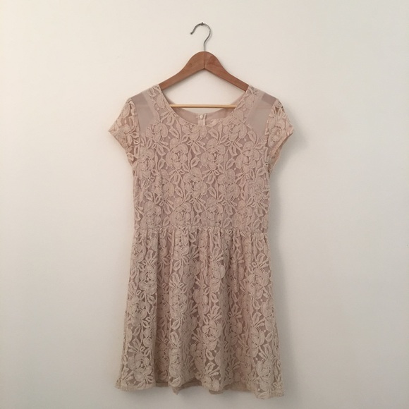 UO Coincidence & Chance Ivory Lace Dress