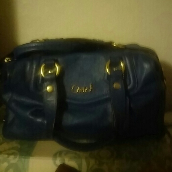 Purse leather cyan blue Coach