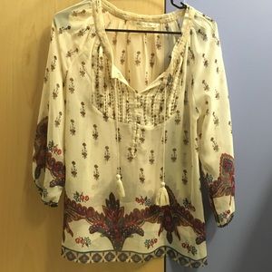 sheer paisley blouse