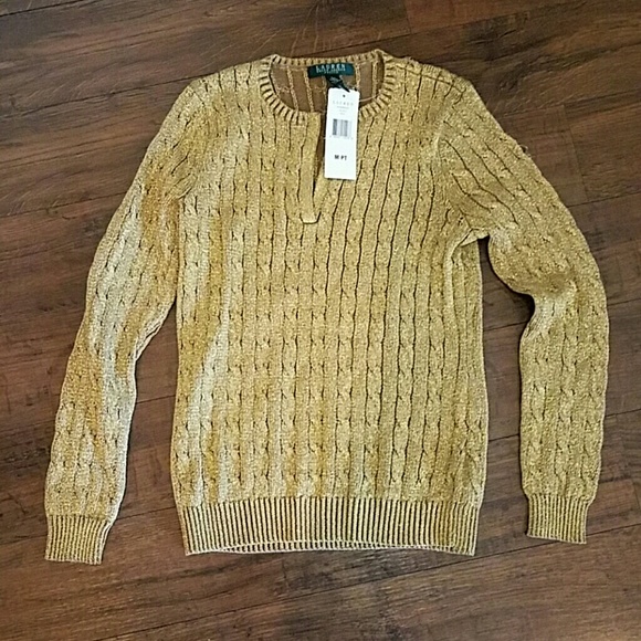 Ralph Lauren gold petite medium sweater