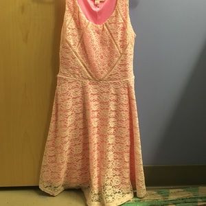 pink lace dress