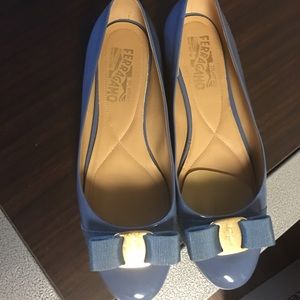 Authentic！Salvatore Ferragamo blue flats