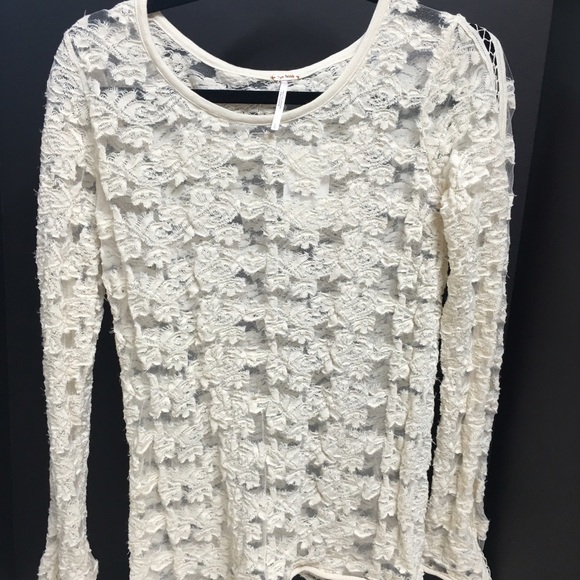 Free People White Lace Top