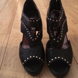 Black Stiletto Studded Heels