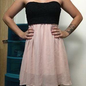 pink and black dress